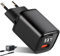 Leikurvo 33W USB C Schnellladegerät mit LED Display, 2 Port USB Ladegerät QC PD Netzteil Universal Ladeadapter USB C Ladegerät Kompatibel mit Handys, Kamera, Tablets usw (Schwarz)