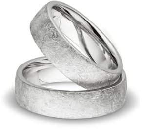 Kolibri Rings - Partnerringe Silber 925 Paarpreis Massiv 6 mm Breite Nickelfrei Freundschaftsringe Trauringe Eheringe 100% Made in Germany- Inkl. Gratis Etui + Gravur (Eismatt)