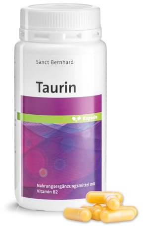 Sanct Bernhard Taurin-Kapseln | Vegan | Taurin & Vitamin B2 (Riboflavin) | 180 Kapseln