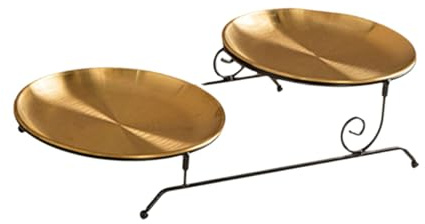 Alzata per torte a doppio strato, elegante, staccabile, per frutta, per matrimoni, compleanni e celebrazioni