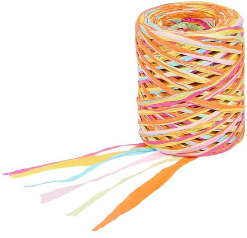CRASPIRE 6 Nastro di Carta Colorata Filato di Rafia 80 m/262 Piedi Nastri di Carta per Scatole Regalo Spago Imballaggio per Matrimoni Decorazioni Artistiche Fai da Te Decorazioni per Feste Progetti
