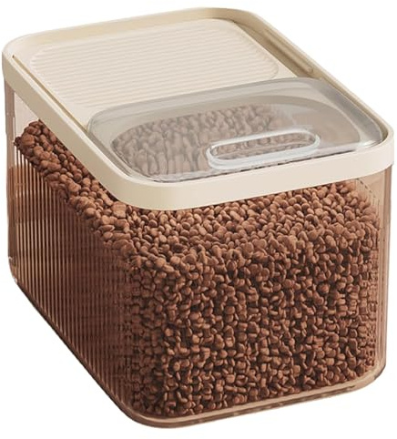 RéCipient De Stockage HerméTique Pour Aliments Animaux Domestiques, Jusqu'à 2-4kg Pour Chien, Chat Et Autres Aliments Animaux De Compagnie Avec Tasse à Mesurer Seau Rangement (Clear 24x17x18cm)