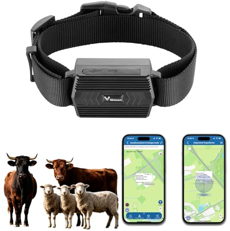 TKMARS Localizzatore GPS 4G (collare) Adatto per Cani/CamMelli Localizzatore GPS Impermeabile IP66 Riproduzione Percorso Storico Tempo realeSenza Abbonamento Grandi Animali (TK935)