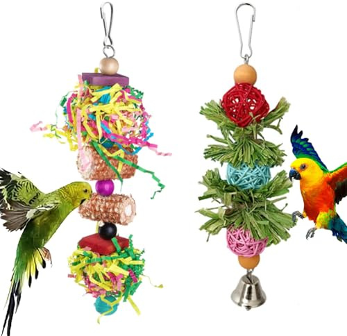 STIFFENERS 2Pcs Parrot Toys, Budgie Toy for Caged Birds, Cockatiel Toys Suitable for Provide Foraging Activities