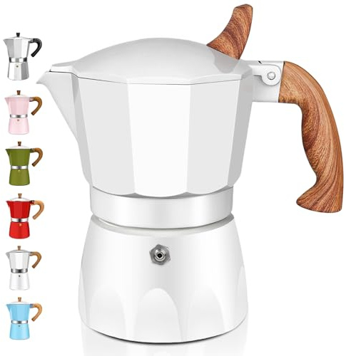 3 Cup Aluminum Espresso Stovetop Moka Pot Express Coffee Maker 150ml | Percolator Italian Classic Mocha Coffee Machine for Italian and Cuban Cafe Brewing for Home & Camping 5oz
