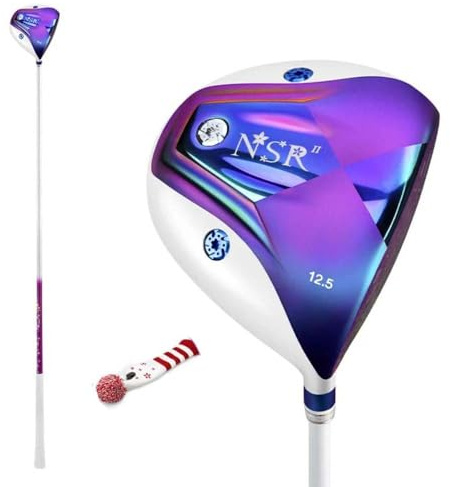 #1 Golf, förare i trä, högerhänt, 12,5 grader med kolstång, fairways-stång för professionella tränare, golfare för damer, med huvudbonad