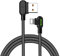 mcdodo E0336 LED 90 Degree iPhone Charger Fast Charging Cable data cable 2A Zinc Alloy Nylon Anti-Bending Anti-Fracture Compatible iPhone X 8 7 6 Plus iPad iPod (1.8M),Black