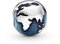 PANDORA Blauer Globus Clip Charm aus Sterlingsilber mit blauer Emaille