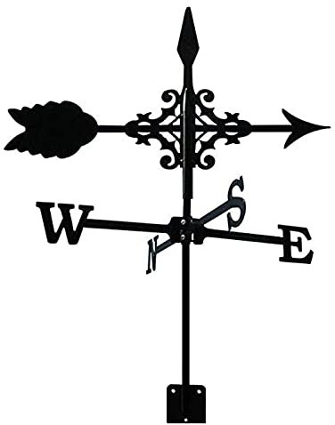 HIAQIMEI Banderuola in Metallo con Ornamento a Freccia, Paletta da Giardino Banderuola segnavento Strumento di misurazione Professionale Indicatore di direzione del Vento Supporto da Giardino per Gia