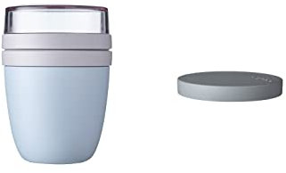 Mepal - Lunchpot Switch Ellipse - mach aus deinem Lunchpot einen Snackpot - Praktischer Müslibecher - Geeignet für Tiefkühler, Mikrowelle & Spülmachine - Old Nordic Blue