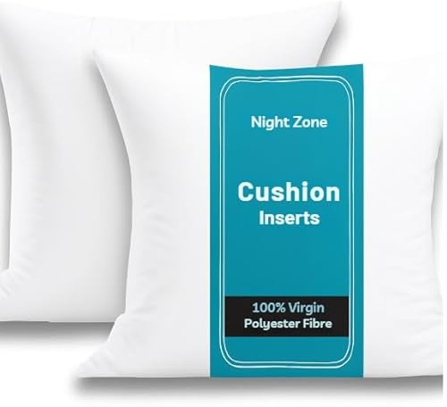 NIGHTZONE 17” x 17” Cushion Inner Pads Square Insert Fillers- Pack of 2 (43 x 43 cm) Anti-Allergy