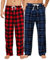 U2SKIIN Pyjamahose Herren lang kariert Schlafhose Schlafanzughosen für Herren Fleece Pyjama Hosen Nachtwäsche Freizeithose mit Taschen (Büffel Karo Rot+Dunkelblau Kariert, M)