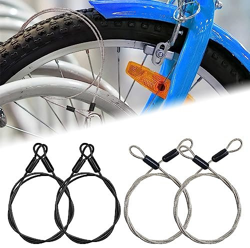 DTYGUIXE 4 Stück Drahtseil Edelstahl Stahlseil Doppelschleife Sicherheitskabel Schlaufenkabel Flexible Schlaufenseil 100cm Sicherheitsstahlkabel Sicherheit Kabelschloss für Motorräder (2 Farbe)