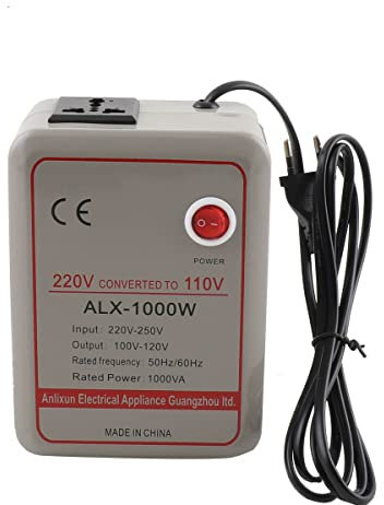 NICCOO Convertisseur De Tension, 220v Vers 110v 1000W Transformateur De Convertisseur De Tension Abaisseur Convertisseur De Tension DAlimentation Pour Soufflet 500W