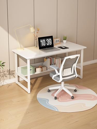 LEPTIS MAGNA Desk, Computer Desk for Student and Work, Computer Desk with Shelf, Modern Computer Table, Stylish Home Office Desk with Self for Bedrooms, Office, Gaming