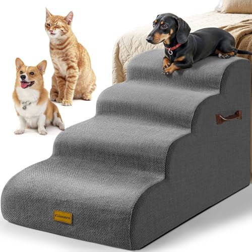Gimars Escalones para Perros Extra Anchos y estables de Espuma de Alta Densidad 30D para sofá, Camas Altas, Escalera para Mascotas Adecuada para Perros pequeños y medianos, escalones Antideslizantes