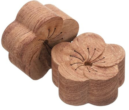 sourcing map 2Pcs Wood Essential Oil Diffuser Rosewood Plum | Car Diffusers for Essential Oils Small Wooden Aromatherapy Scent Diffusers Air Freshener for Car,Home,and Office