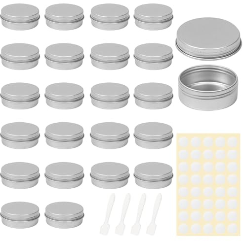 23 Stück aluminium döschen 20ml,salbendöschen probenbehälter,kosmetikdosen klein,cremedosen zum befüllen,lippenbalsam dosen,kleine döschen mit deckel,für creme lotion masken kosmetik nagelkunst