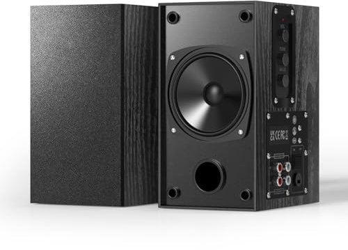 Elimavi Active Bookshelf Speakers, 30W X 2 Computer Speaker With 4 Inch Woofer, External TV Speakers With 3.5-RCA Input For PC and Home Surround Sound - Black