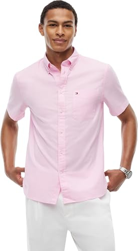 Tommy Hilfiger Light Oxford Solid SS BD Shirt Mw0mw42285 Chemise S/S Homme (Lot de 1)