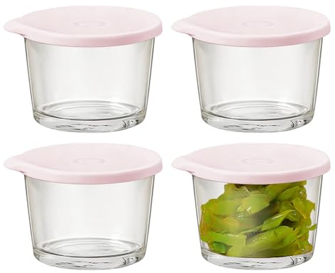 Hitburu Ciotole In - 4 Pezzi Barattoli Ermetici Impilabili Riutilizzabili - Grandi Ciotole Per Insalata,Per Preparazione Pasti Cucina Cottura Dispensa Frigo Congelatore Pranzo Insalata Minestra Yogurt