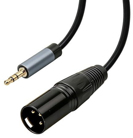 CanQuanSWZX 1.5m 3.5mm Audio Cable to XLR Male Adapter Lead for Connecting Phones and Laptops to Mixers Speakers and Amplifiers, Microphone Cable XLR to Jack