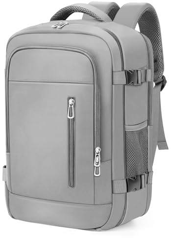 OTAHGK Bagaglio a Mano 40 × 30 × 20 per Ryanair, Zaino da Viaggio Sotto il Sedile Aereo Borsa da Cabina Voli Zaini Casual Valigia Ufficio Scolastico Lavoro Borse Adatto a Laptop da 14 pollici-Grigio