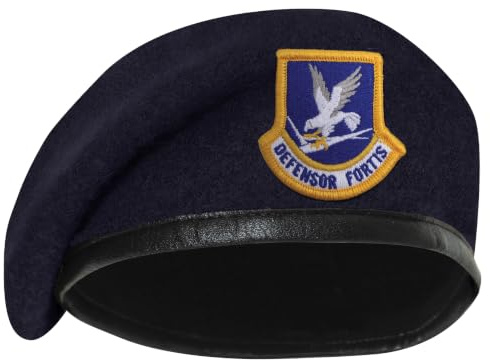 Rothco Pre-Shaved Inspection Ready Beret with USAF Flash – Rugged Service Uniform Hat (US, Numeric, 7 3/4, Midnight Navy Blue)