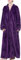 Albornoz largo de forro polar con cremallera para mujer, bata de baño mullida, Morado (, M