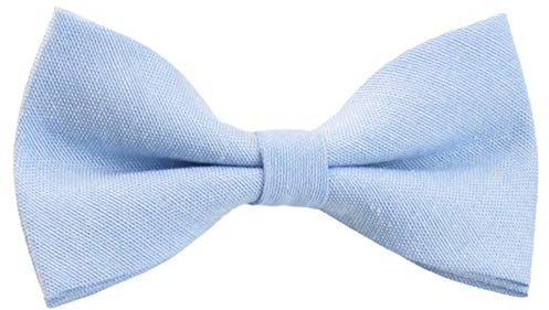 Children's Kids Boys Luxury Cotton Blend Elasticated Bow Tie (light sky blue) - suitable for formalwear, weddings, parties, grooms & groomsmen outfits
