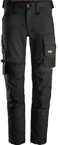 Snickers Workwear AllroundWork, 6341, Arbeitshose mit praktischen Taschen (Schwarz, 48)