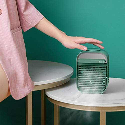 Mini Aire Acondicionado PortáTil, Ventilador PequeñO USB, Ventilador EléCtrico De Escritorio con Agua Ultra Silenciosa para Oficina, Enfriamiento Fuerte + Suministro De Agua Enorme