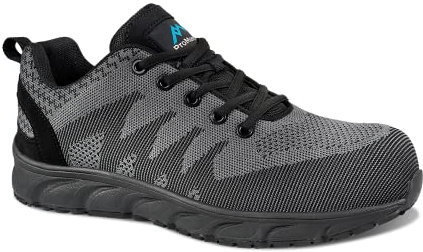 Rock Fall ProMan Atlanta Safety Trainer Fibreglass Toe Cap Boot Unisex, Full-Grain Water Repellent Safety Boots, SRC Slip Rated Work, Breathable and Vegan Friendly UK 10