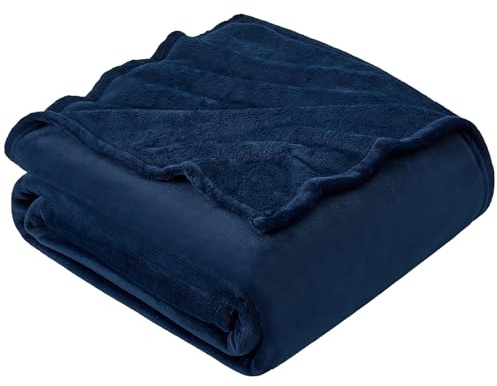 EHEYCIGA Extra Large Fleece Throw Blanket for Sofa 270x230cm, Navy | Soft Fluffy Blanket for Bed, Warm Large Throws for Adults, Fit All Season