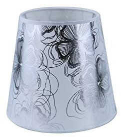 Sinta 16cm/6 Lampenschirme Lampenschrim Stoff Konische E14/E27 Ersatzschirm Klein hängelampe für Kerze Kristall Kronleuchter Candle Light Wand Licht Tischleuchte,Silber