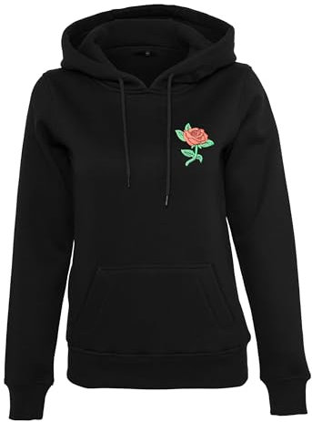 Mister Tee Damen Kapuzenpullover Ladies Rose Hoody Black L