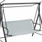 Replacement Swing Seat Cover, Waterproof Garden Swing Chair Cover, Swing Cushion Cover, Outdoor Swing Seat Cover for Balcony Porch Yard Garden Swing (138 x 50 x 50 cm, Grey)