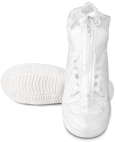 SULPO Couvre chaussure impermeable - Surchaussures réutilisables - Surchaussures lavable - Surchaussures impermeables - Protege chaussure - Protection chaussure - Protection pluie -XXL -Blanc