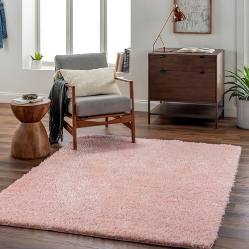 Livabliss Shaggy Berber Hochflor Design 120x180 cm – Flauschiger Boho Stil für Wohnzimmer, Esszimmer & Schlafzimmer, weich & pflegeleicht – Rosa