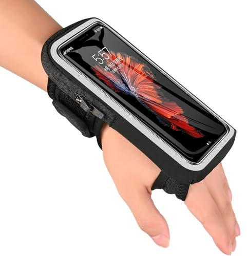 WiDream 6,9'' Brazalete Movil Running para Muñeca y Antebrazo, Deportivo Porta Funda Movil Correr Arm Casecon Correa Bolsillo para Auriculares - Negro