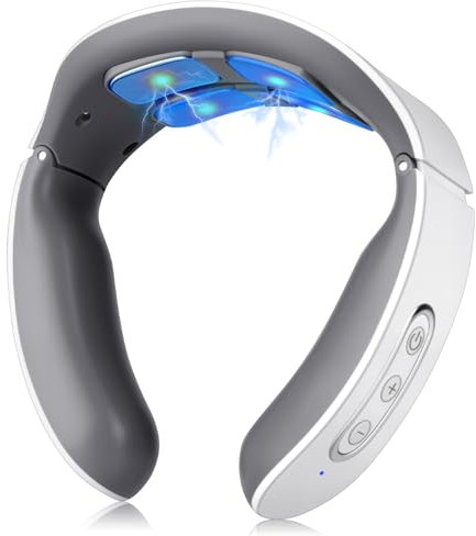 Aolso Massaggiatore Cervicale,Massaggiatore Collo con Calore 4 Teste,6 Modalita di Massaggio, 9 Livelli di Forza, Temperatura Costante,Massaggiatore Elettrico per Alleviare il Dolore al Collo