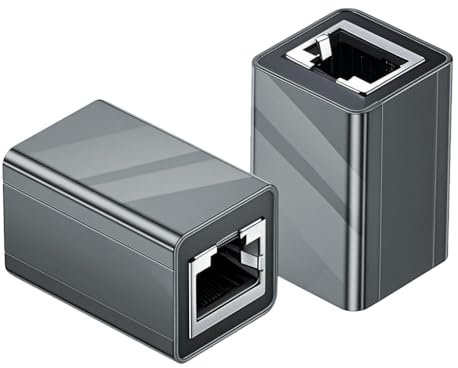 zoerbufan 2 Pezzi Accoppiatore RJ45 10Gbps, Connettore Ethernet Femmina a Femmina per Cat8, Cat7, Cat6, Cat5e, Cat5, Connettore Ethernet Adattatore LAN Estensore di Rete
