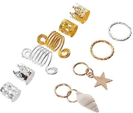 Beaupretty 90 Piezas Accesorios Cabello Rastas Anillos Pelo Ahuecados y Delicados Anillos para Trenzas de Pelo para Mujeres y Hombres Tubos Decorativos Trenzas