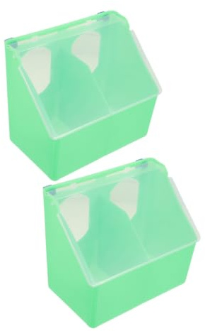 DIYEAH 2 Piezas Comedero Colgante para Pájaros con Doble y Tapa Dispensador Multifuncional de Alimento y Agua para Codornices y Loros Caja Resistente de Abs para