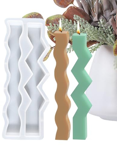 Moldes De Silicona Para Velas Columna Columnar Con Onda Alargada