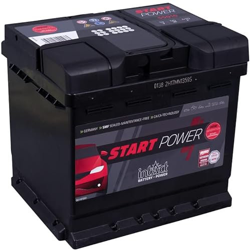 intAct Autobatterie 12V 50Ah 470A, Start-Power 55010GUG, leistungsstarke und zuverlässige PKW Starterbatterie, Maße: 210x175x190mm, Blei-Säure-Batterie in Erstausrüsterqualität