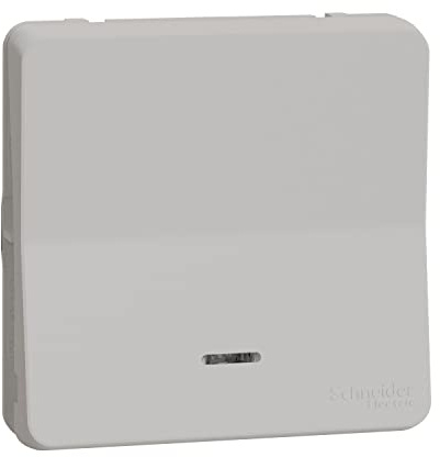 Schneider Electric - Mureva Styl - Bouton poussoir lumineux LED - composable - IP55 - IK08 - blanc - MUR39127