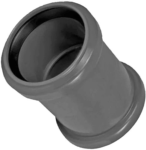 MegaHaustechnik HT Doppel Muffe Verbinder mit Anschlag DN50 für Rohr Außendurchmesser 50mm 5,0cm mit 2 Steck Muffen + Gummi Dichtungen Abwasser