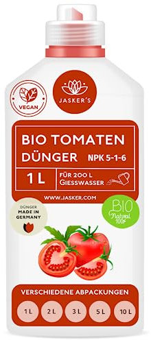 Bio Tomatendünger flüssig 1 L - 100% Organischer Flüssigdünger mit Calcium & viel Kalium - Kalium Dünger - Bio Dünger Tomaten - Tomaten Dünger - Tomatendünger bio - Kaliumdünger