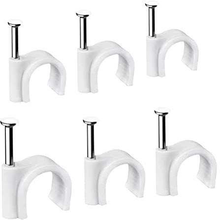 FEEIMOL Abrazadera para Cables, Grapas Cable Pared con Clavos 22mm, 50 pcs